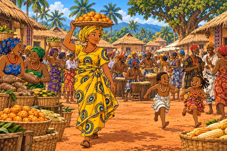 Nneka carries akara through the festival.
