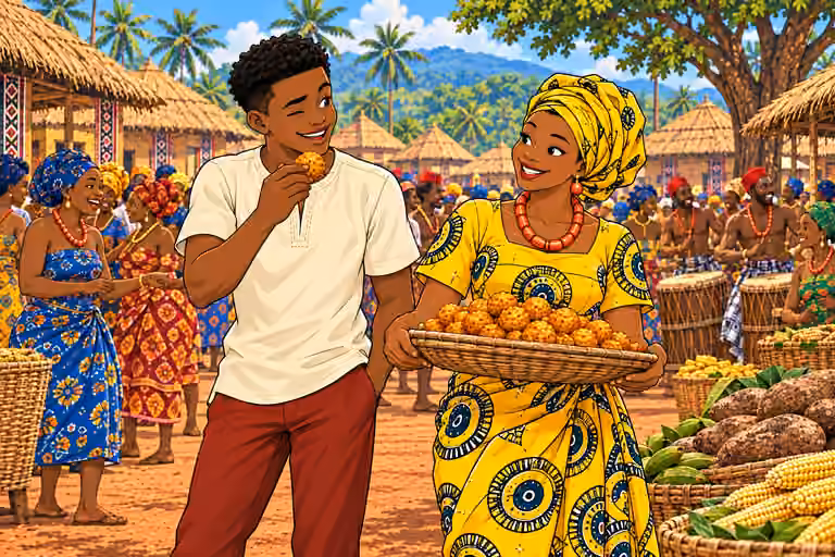 Chima savors his mother’s akara.