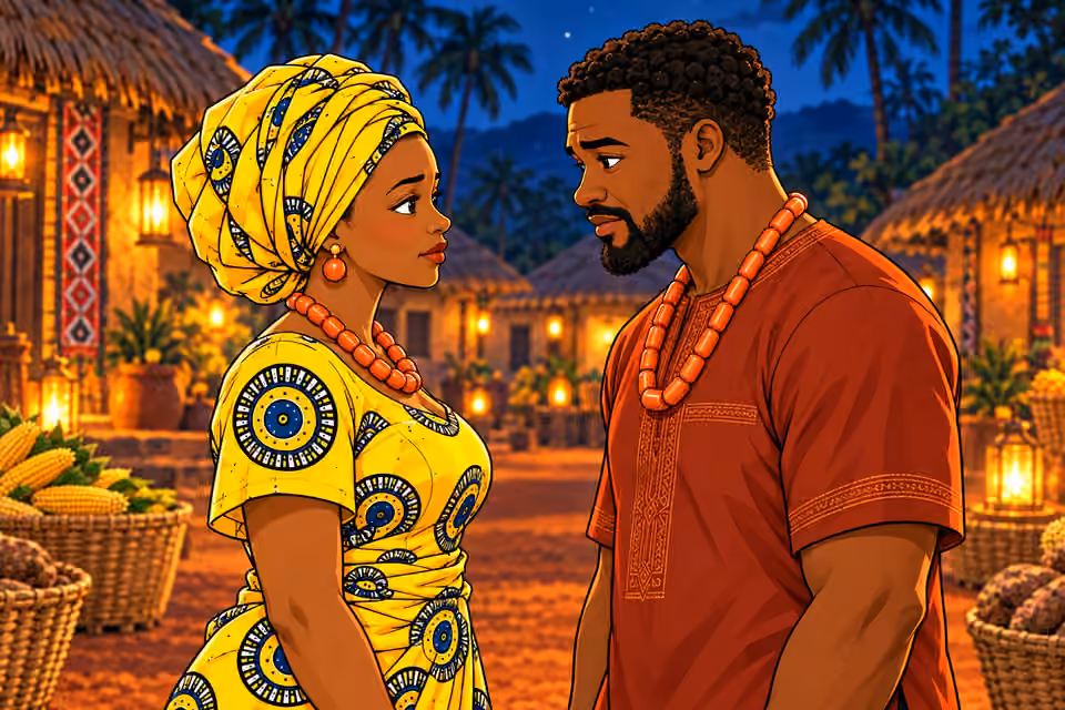 Uche and Nneka share a silent look.