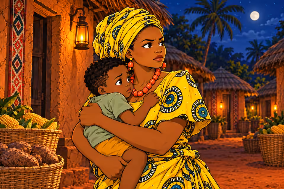 Nneka steels herself to protect her children.