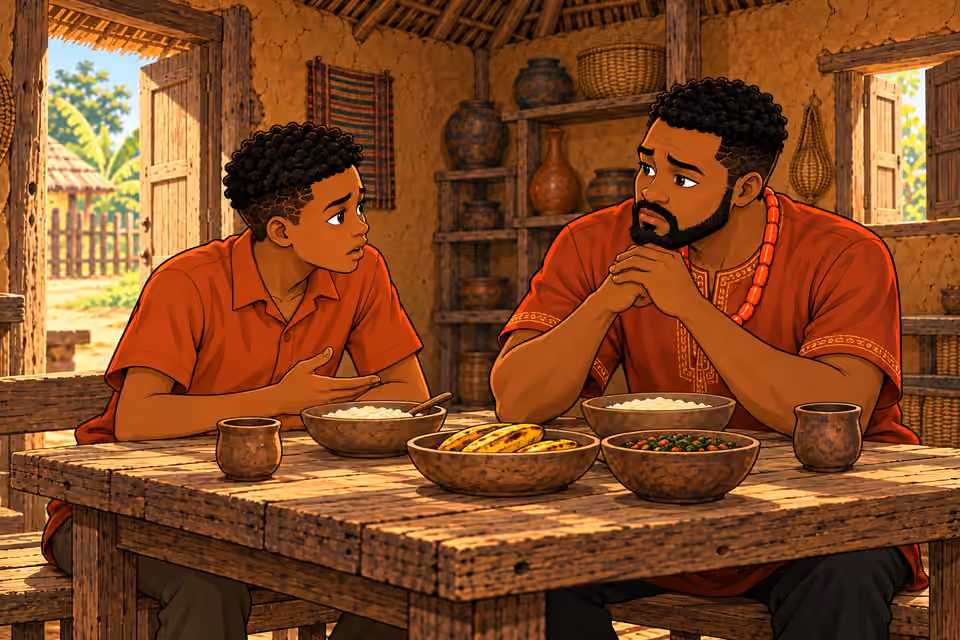 Emeka breaks the silence with a question.
