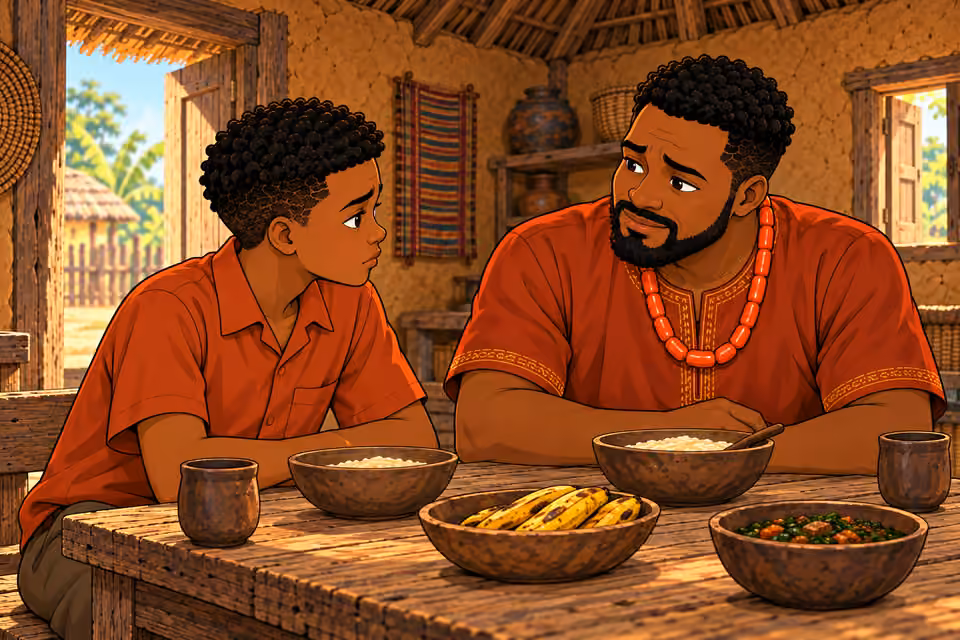 Uche tries to reassure Emeka.