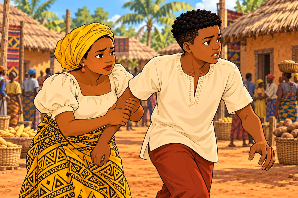 Nneka catches Chima before he rushes forward.
