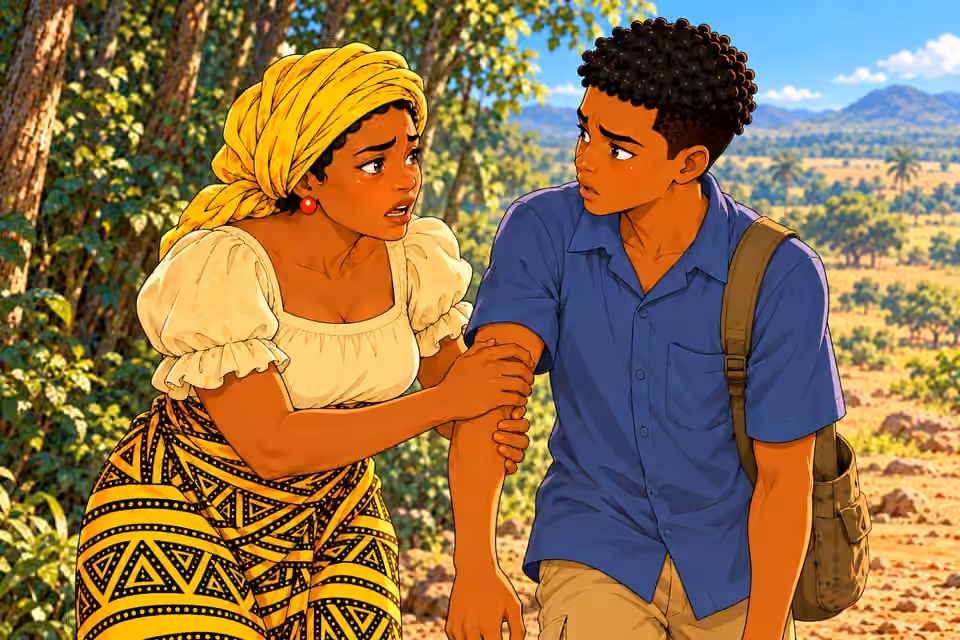 Nneka tells Chima to take Obi to safety.