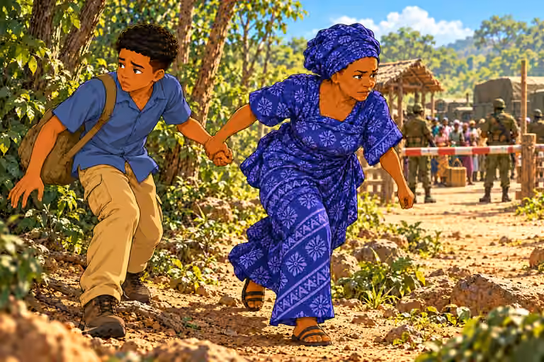 Ngozi draws Chima toward the crossing.