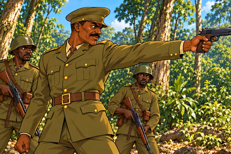 Ibrahim raises his weapon with cold resolve.