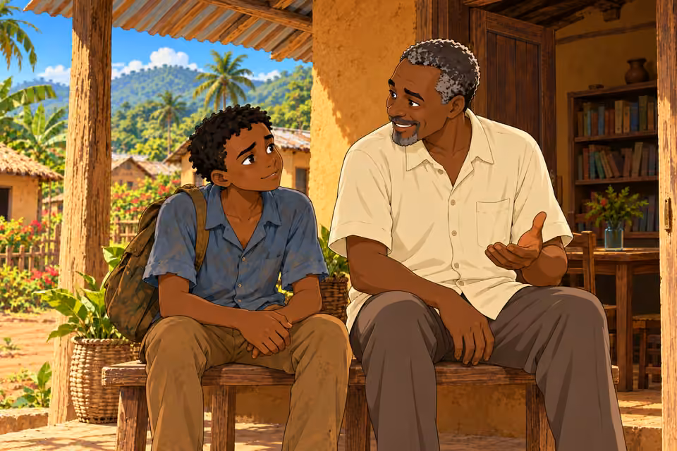 Tankeu encourages Chima to build a future.