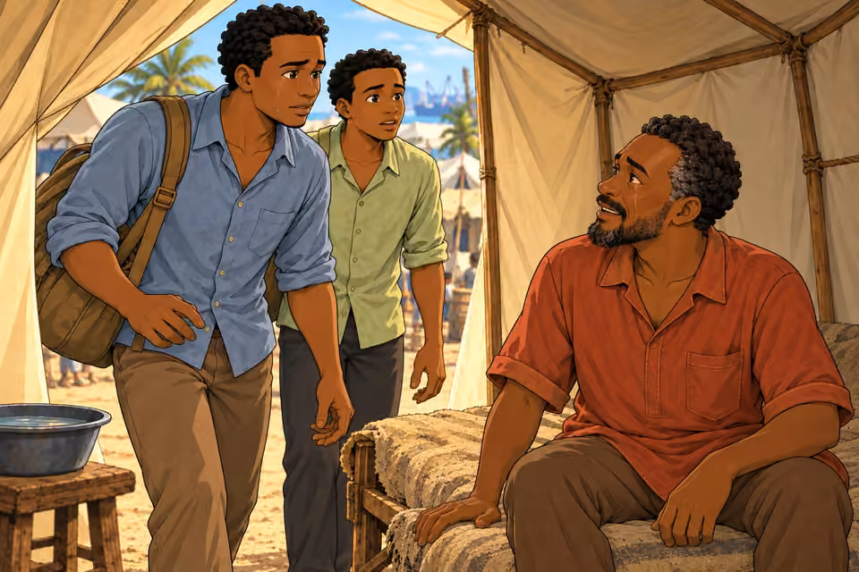 Father and sons recognize each other.