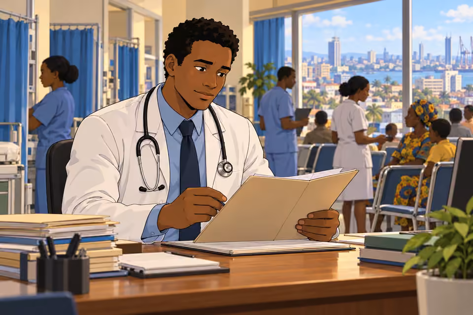 Years later, Chima serves as a doctor in Douala.
