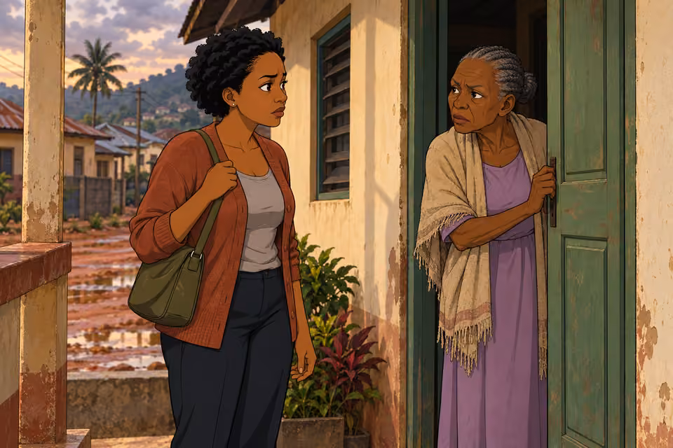 Adesuwa seeks out her old neighbor, Mrs. Fola.
