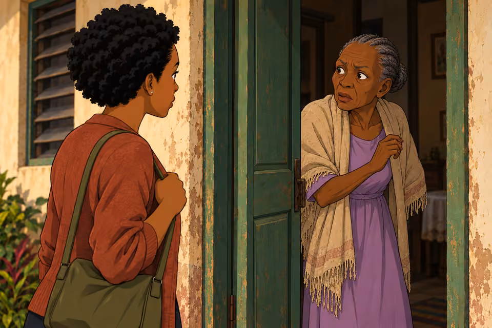 Mrs. Fola recognizes the woman she has not seen for years.