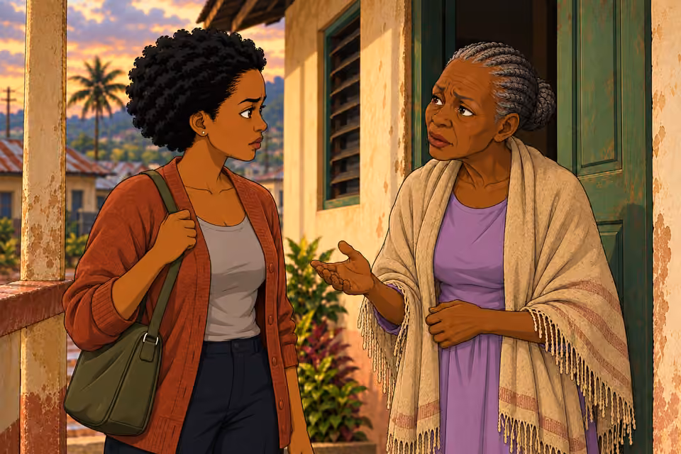 Mrs. Fola explains how much resentment remains in the town.