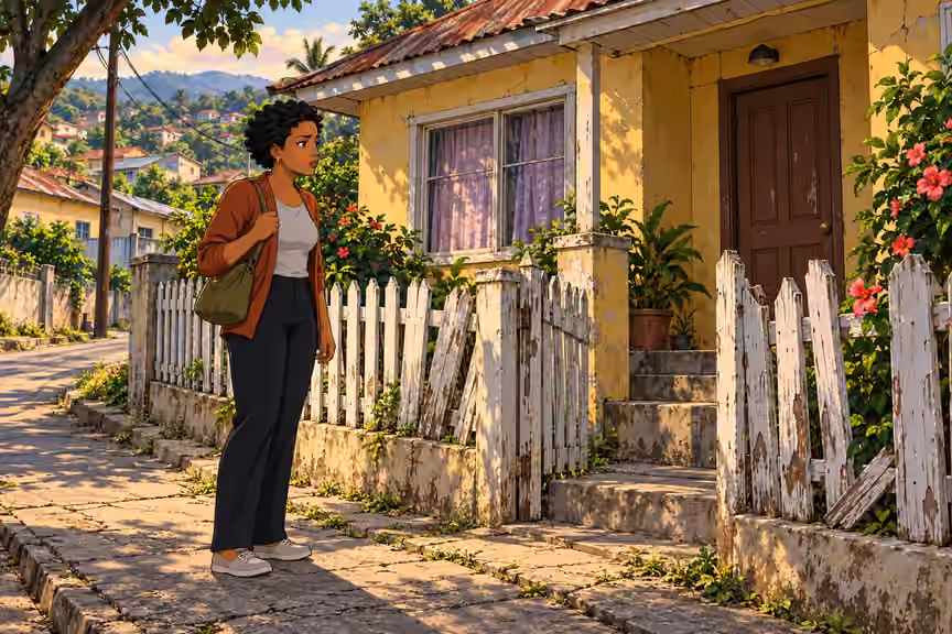 Adesuwa approaches the home of her former best friend.