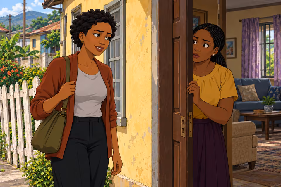 Adesuwa tries to break the silence with a greeting.