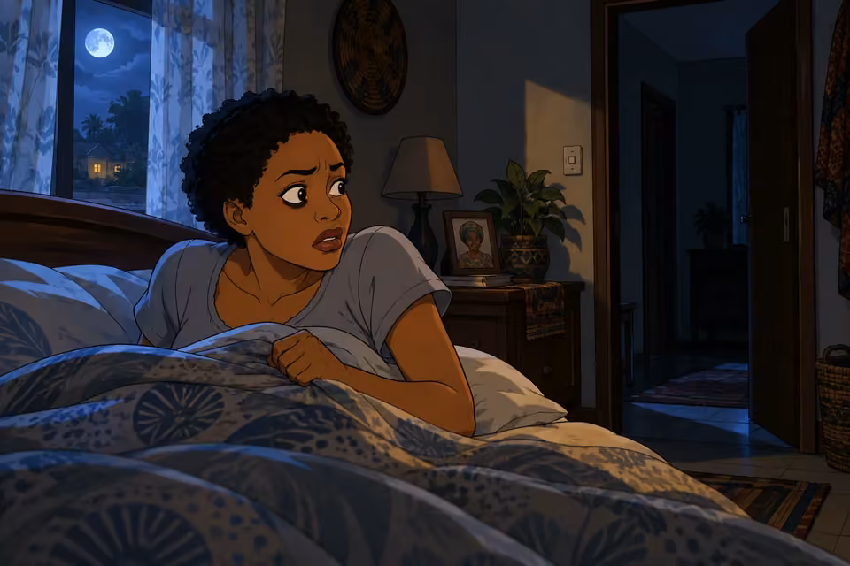 A noise breaks the silence as Adesuwa lies awake.