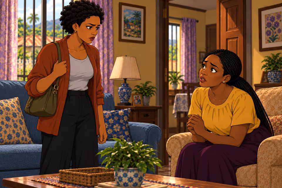 Kemi pleads with Adesuwa to leave the past alone.
