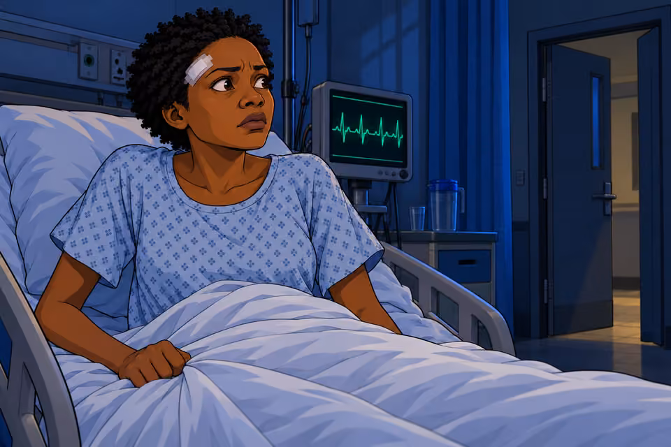 The intruder vanishes, leaving Adesuwa shaken.