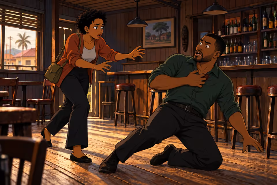 A shot strikes Tayo before he can reveal a name.