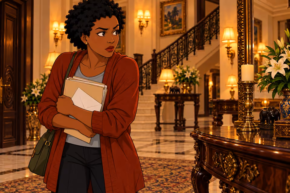 Adesuwa searches the room for a way to survive.