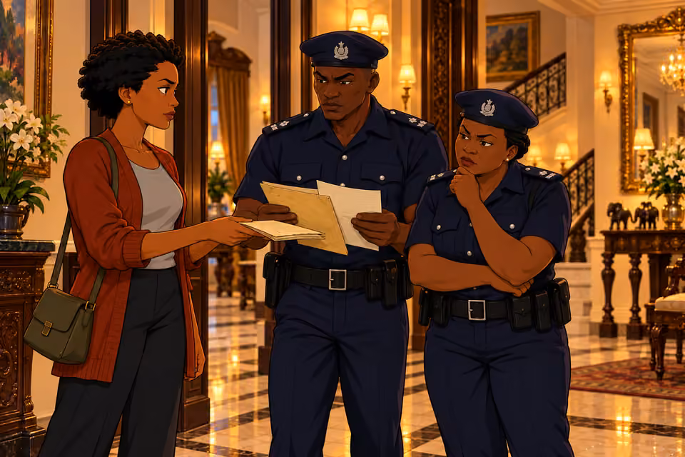 Adesuwa gives the police the evidence that clears her name.