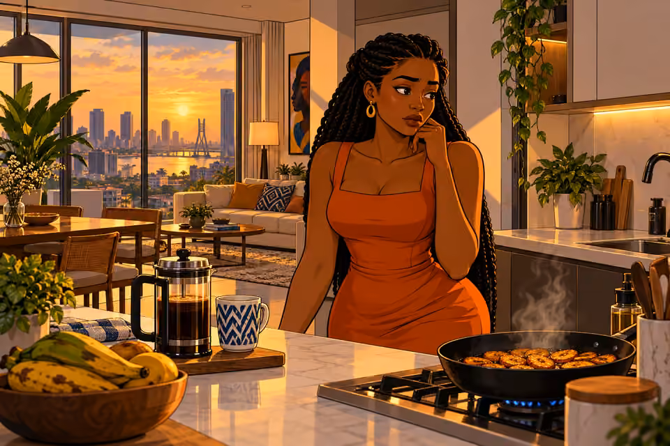 The scent of plantain and coffee fails to ease Yewande’s unease.