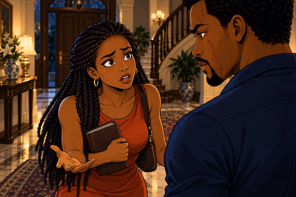 Yewande pleads with a determined Ayodele.