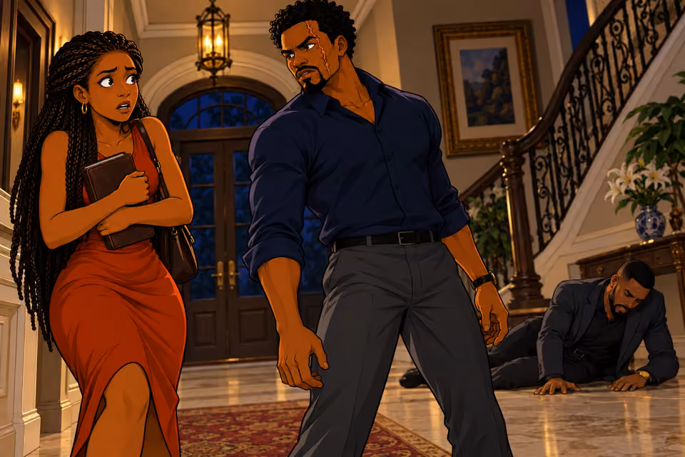 Ayodele turns toward Yewande after Chike falls.
